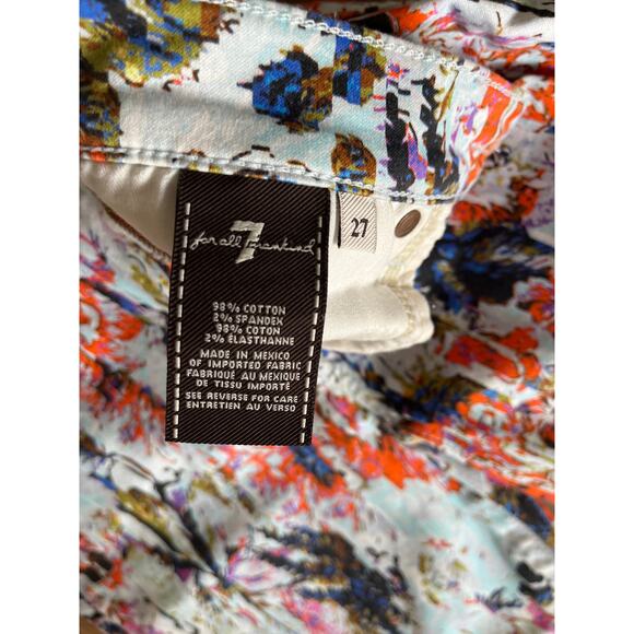 7 For All Mankind Floral Haze Crop‎ Ankle Size 27 - Picture 8 of 8